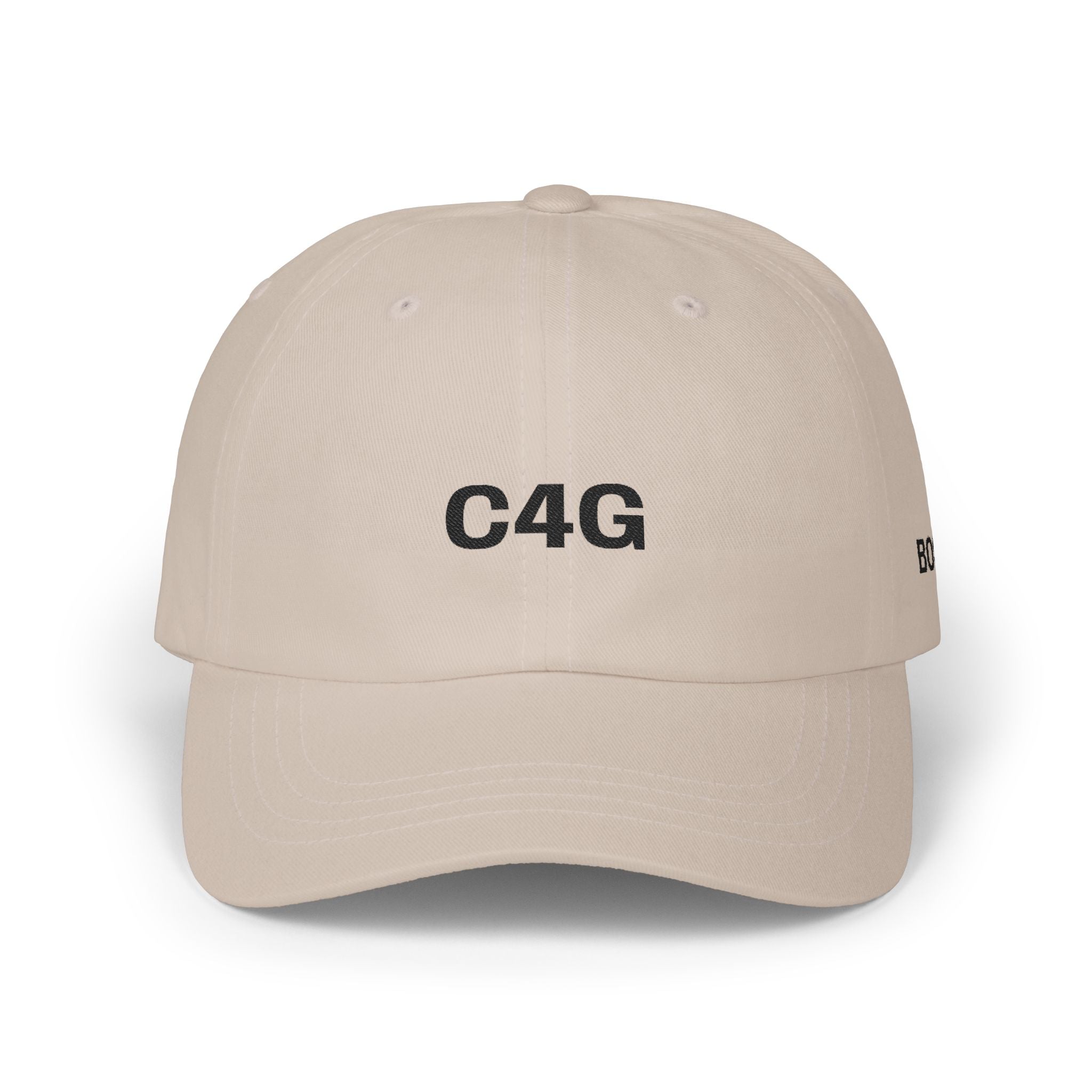 C4G Embroidered Classic Dad Cap — Minimalist White Baseball Hat