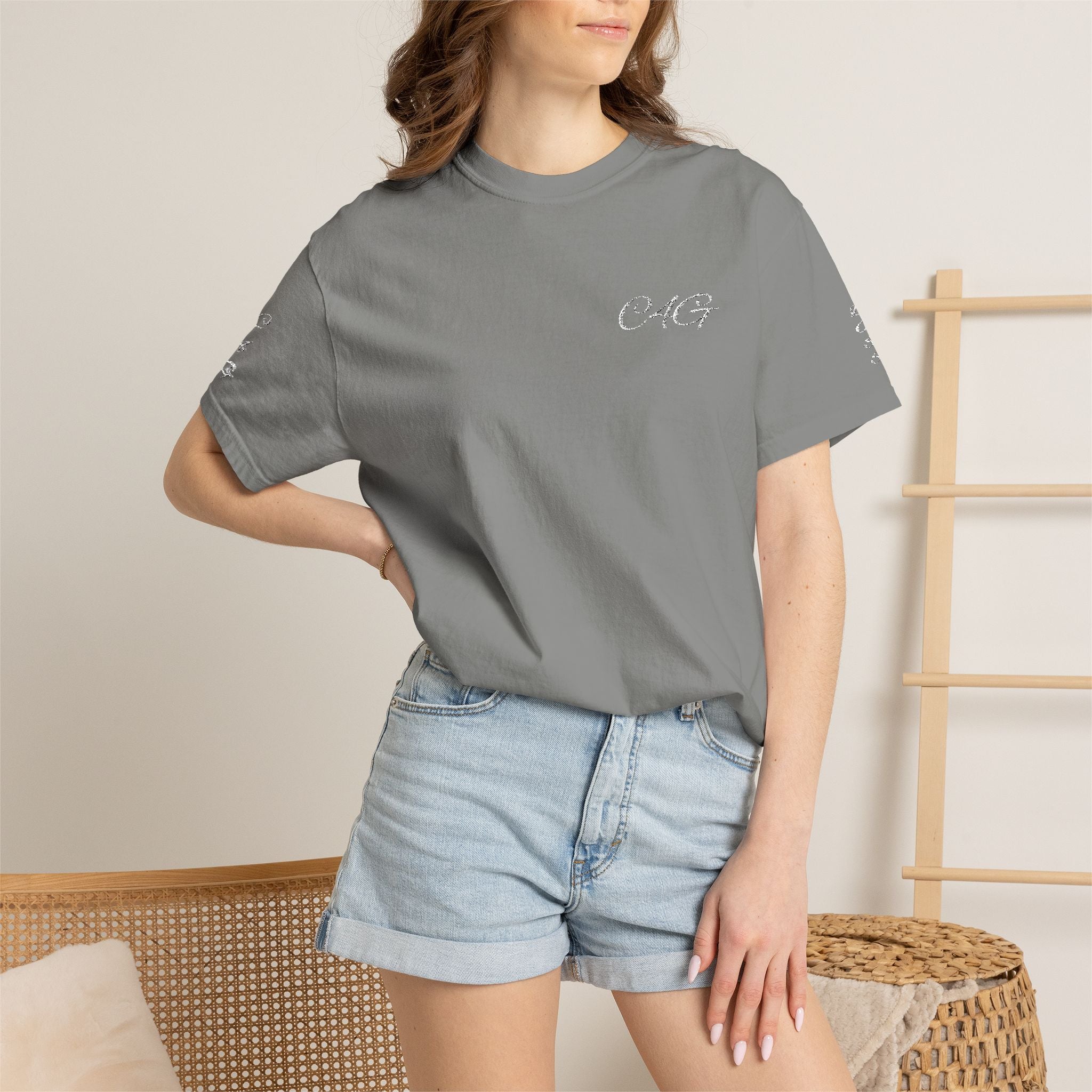Minimalist 'LOVE' Graphic T-Shirt — White Casual Tee with Subtle Sleeve Art