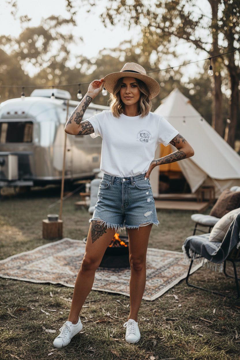 C4G Camper Van T-Shirt — Minimal Caravan Adventure Tee