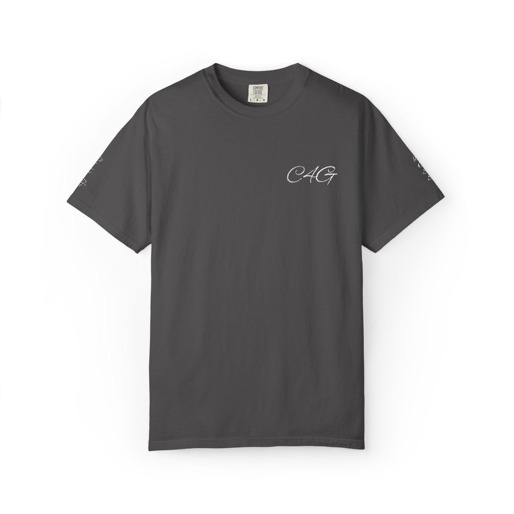 Minimalist 'LOVE' Graphic T-Shirt — White Casual Tee with Subtle Sleeve Art