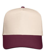 Red White & Blonde Embroidered Adjustable Five-Panel Twill Hat