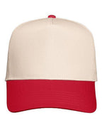 Red White & Blonde Embroidered Adjustable Five-Panel Twill Hat