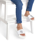 Youth Adjustable Strap Slide Sandals – Custom Logo White Comfort Slides