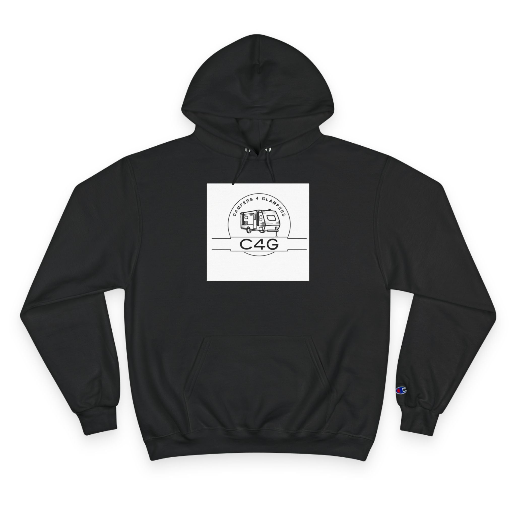 Very Social Camper Hoodie — Retro Camper Graphic Champion Hoodie