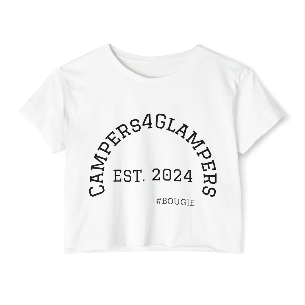 Festival Crop Top — "Campers4Glampers" Est. 2024 Crop Tee (C4G Caravan Graphic)