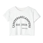 Festival Crop Top — "Campers4Glampers" Est. 2024 Crop Tee (C4G Caravan Graphic)