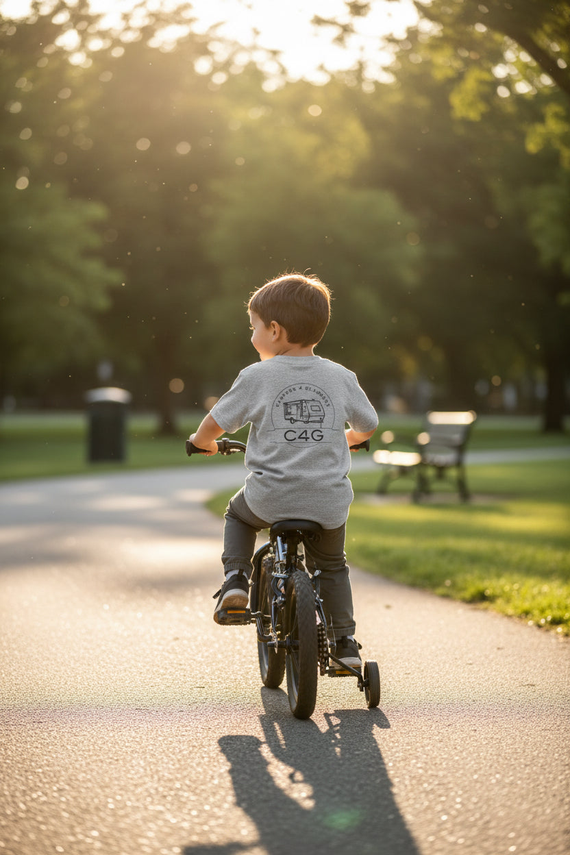 C4G Kids Tee — Camper & Glamping Youth Short Sleeve Shirt