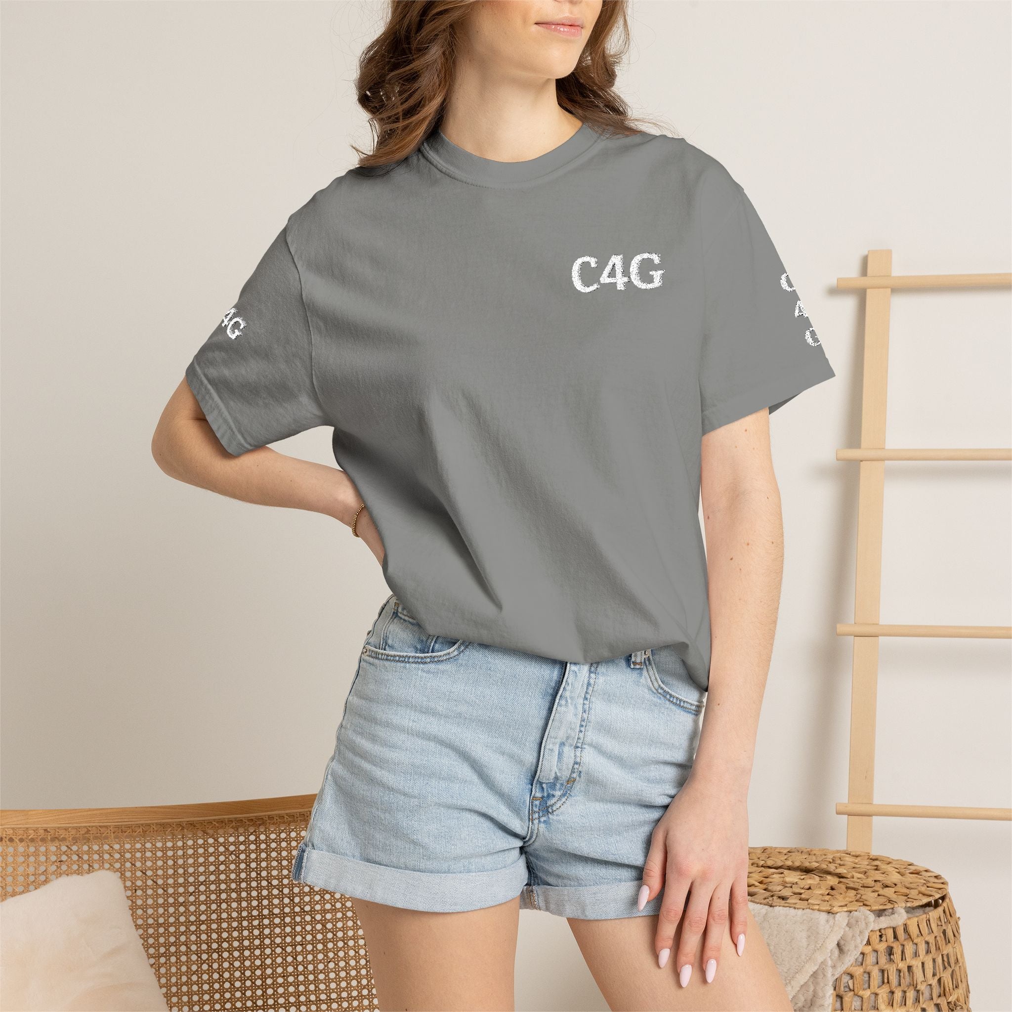 C4G Logo Garment-Dyed T-Shirt — Casual Streetwear Tee