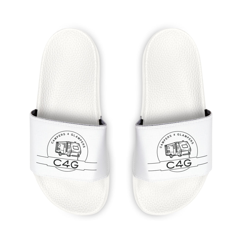 Youth Adjustable Strap Slide Sandals – Custom Logo White Comfort Slides