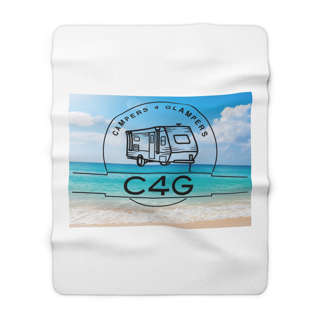 Sherpa Blanket — 'Campers 4 Glampers' Beach RV Sherpa Fleece Throw