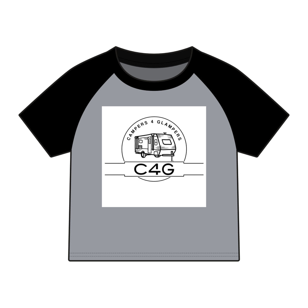 Glamping Camper Raglan Tee — "I'm Literally Just Glamping" Women's Baby Tee