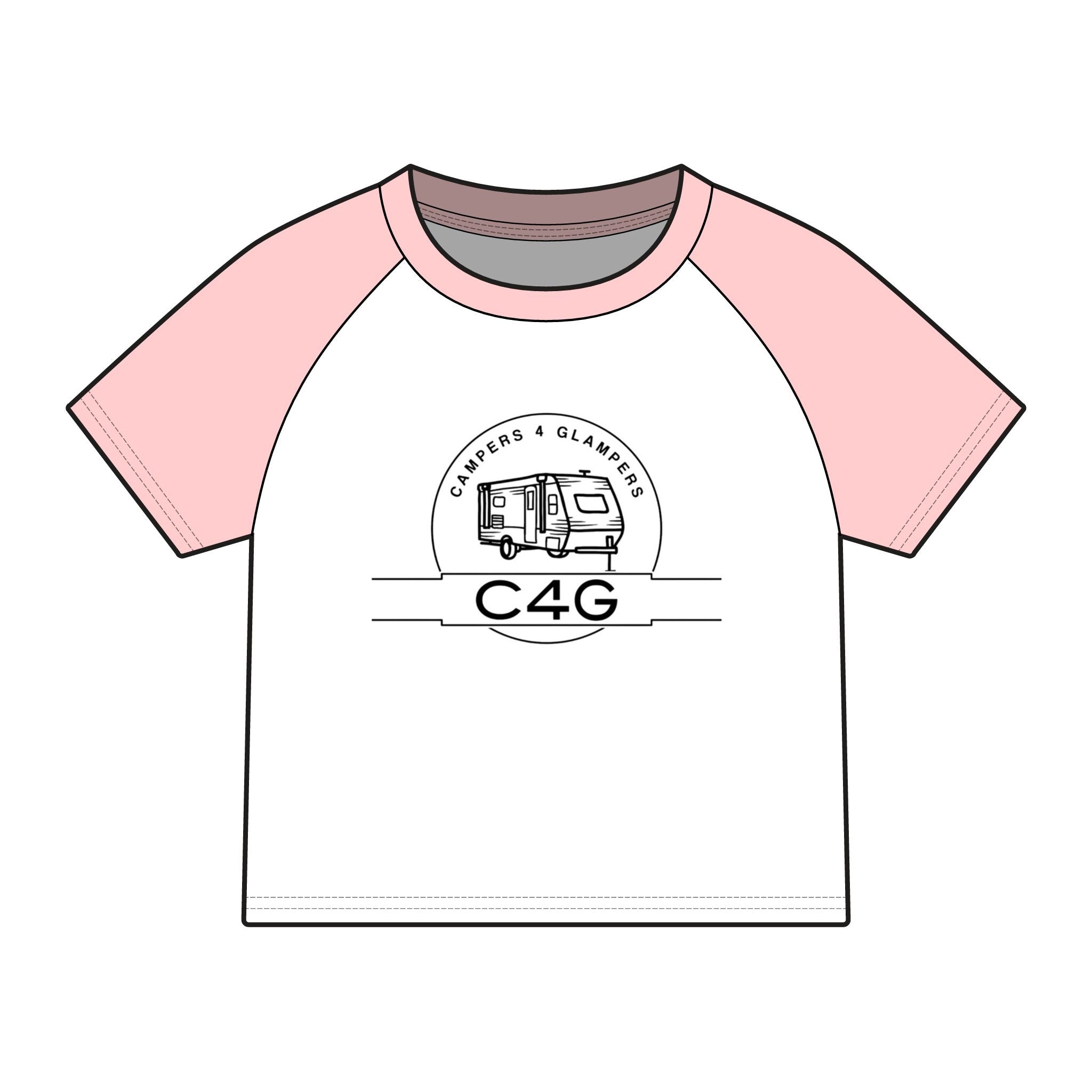 Glamping Camper Raglan Tee — "I'm Literally Just Glamping" Women's Baby Tee