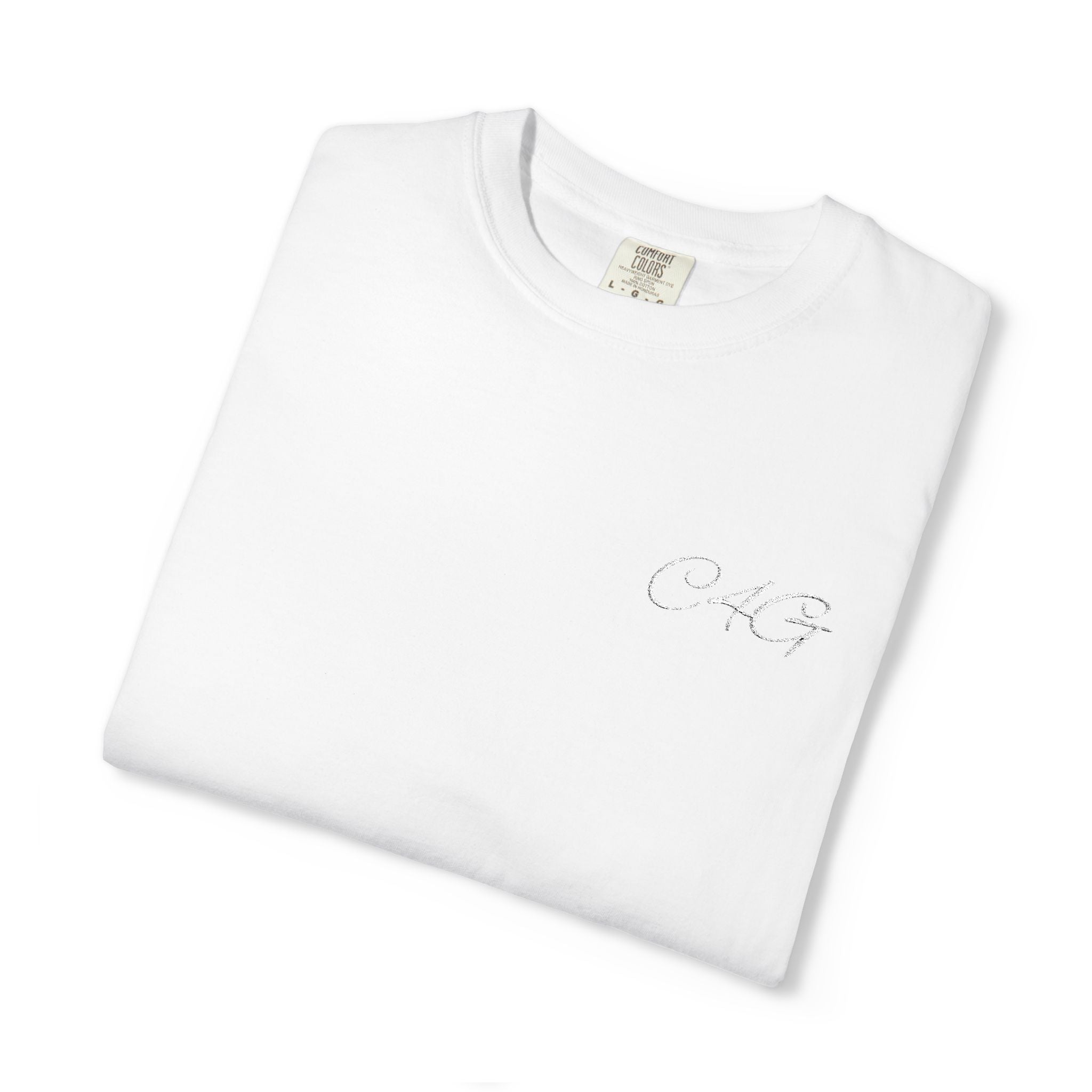 Minimalist 'LOVE' Graphic T-Shirt — White Casual Tee with Subtle Sleeve Art