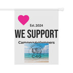 Garden & House Banner — “We Support Campers4glampers” Small Outdoor Flag (Est. 2024)
