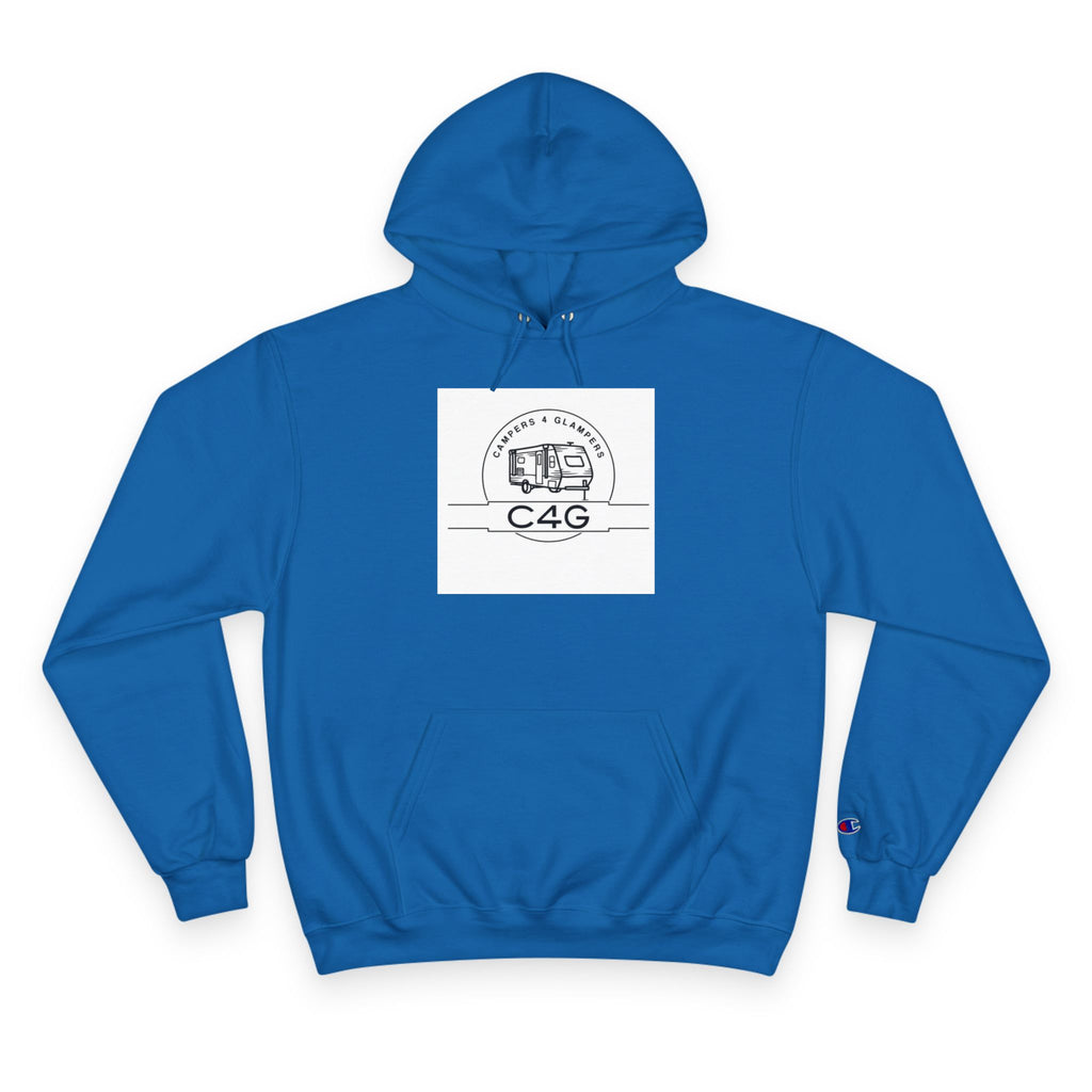 Very Social Camper Hoodie — Retro Camper Graphic Champion Hoodie