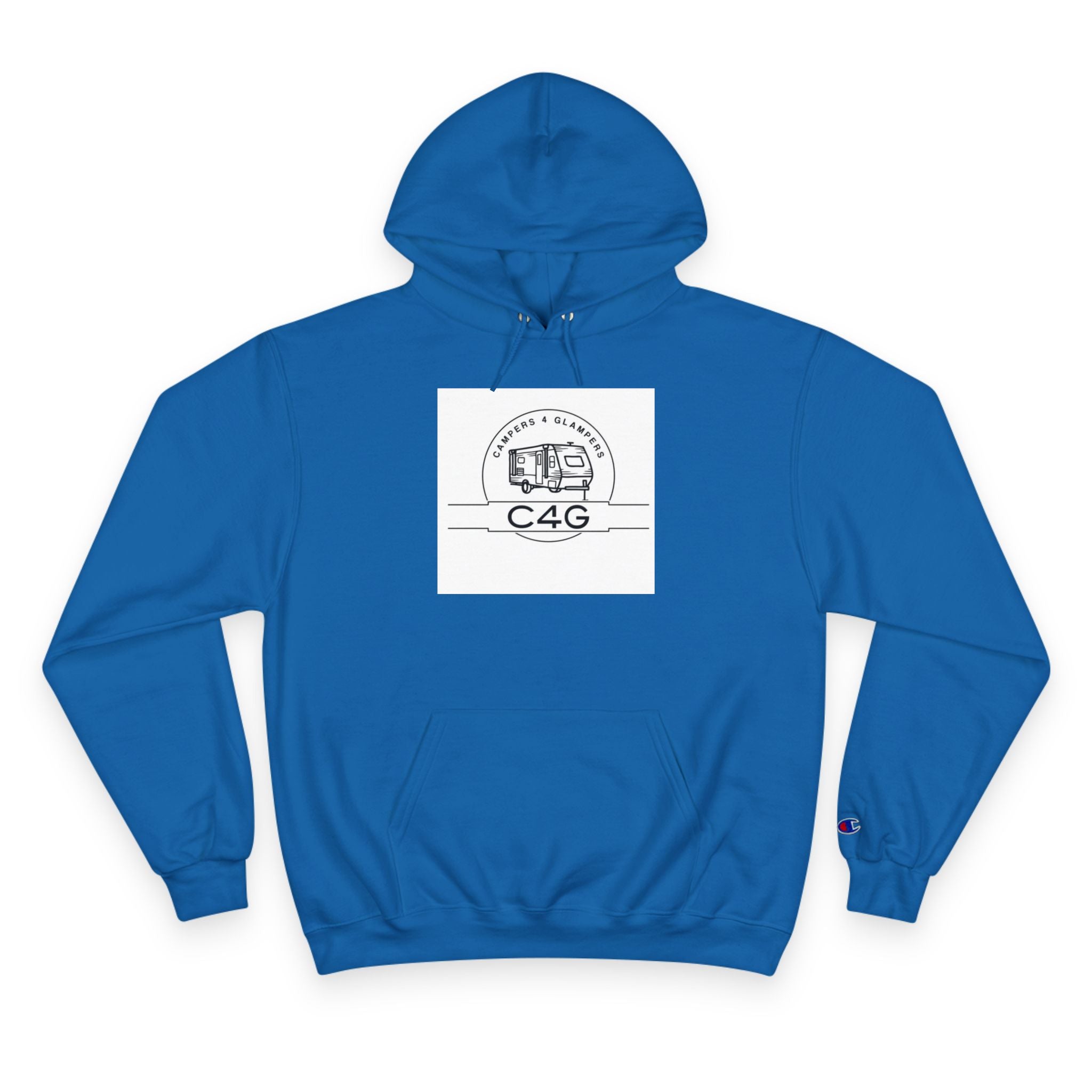 Very Social Camper Hoodie — Retro Camper Graphic Champion Hoodie