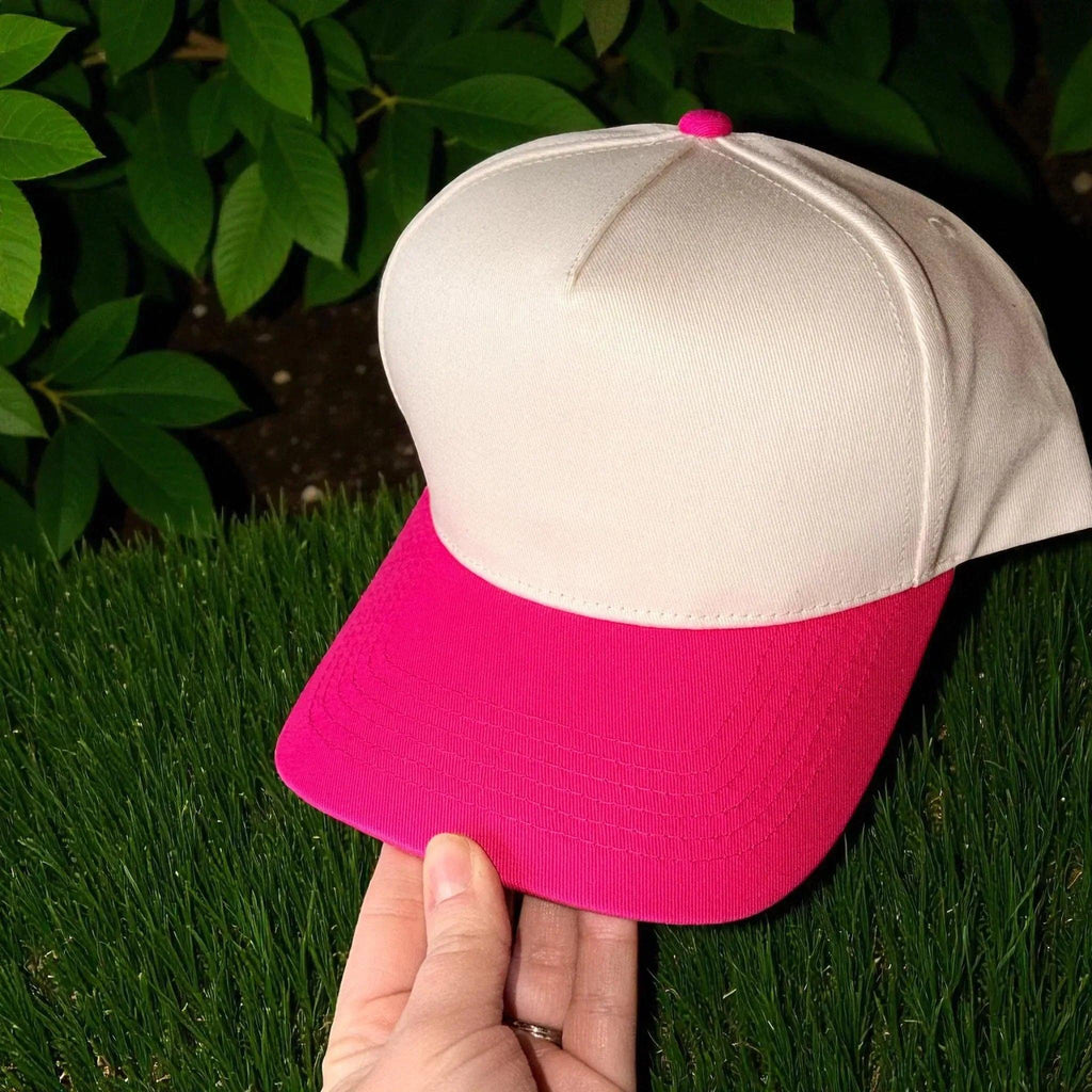 Red White & Blonde Embroidered Adjustable Five-Panel Twill Hat