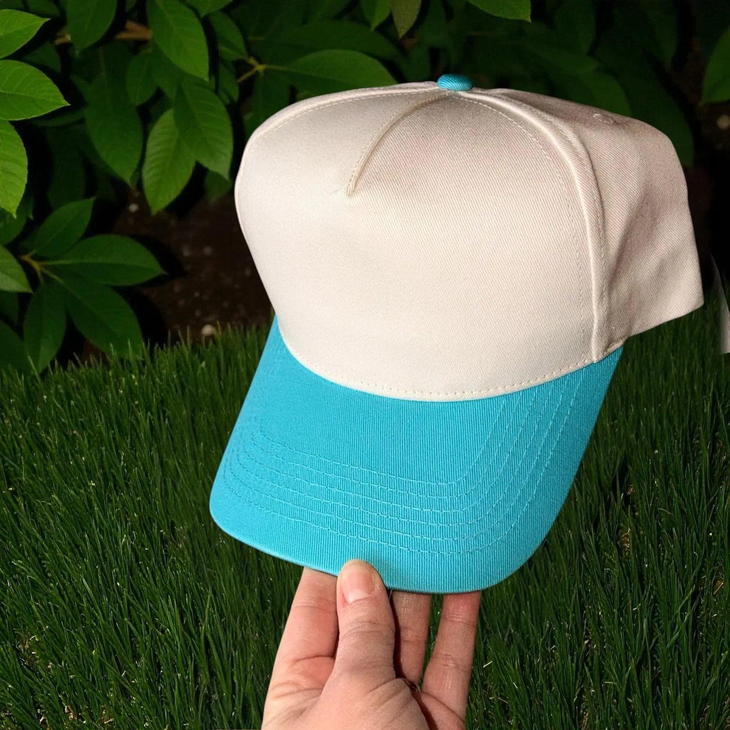 Red White & Blonde Embroidered Adjustable Five-Panel Twill Hat