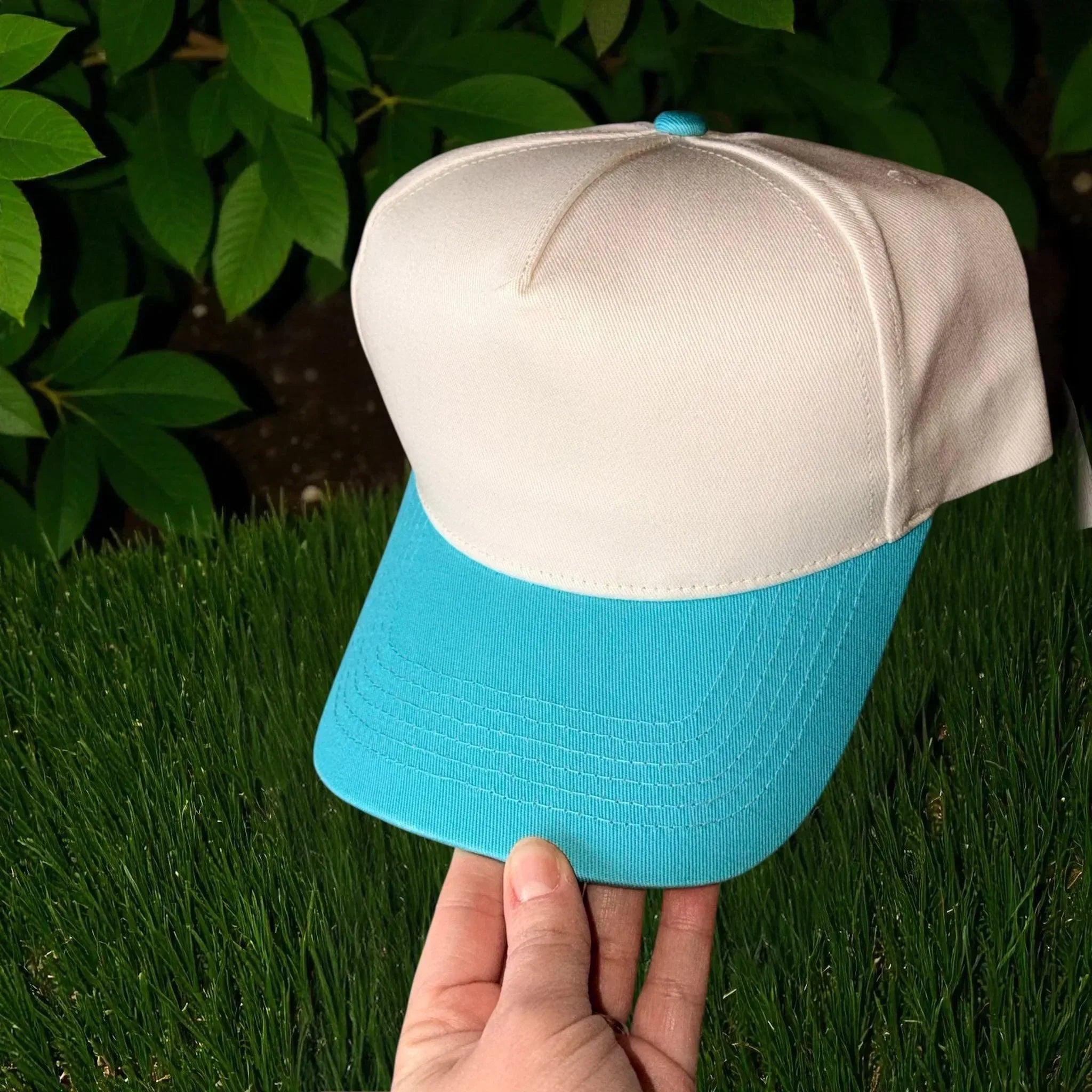 Red White & Blonde Embroidered Adjustable Five-Panel Twill Hat