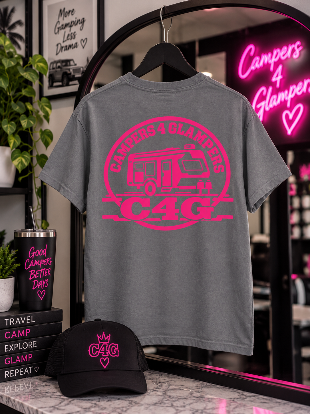 C4G Grey Garment-Dyed Tee