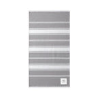 Embroidered Striped Beach Throw — Lightweight Turkish Towel with Personalized Patch