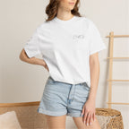 Minimalist 'LOVE' Graphic T-Shirt — White Casual Tee with Subtle Sleeve Art