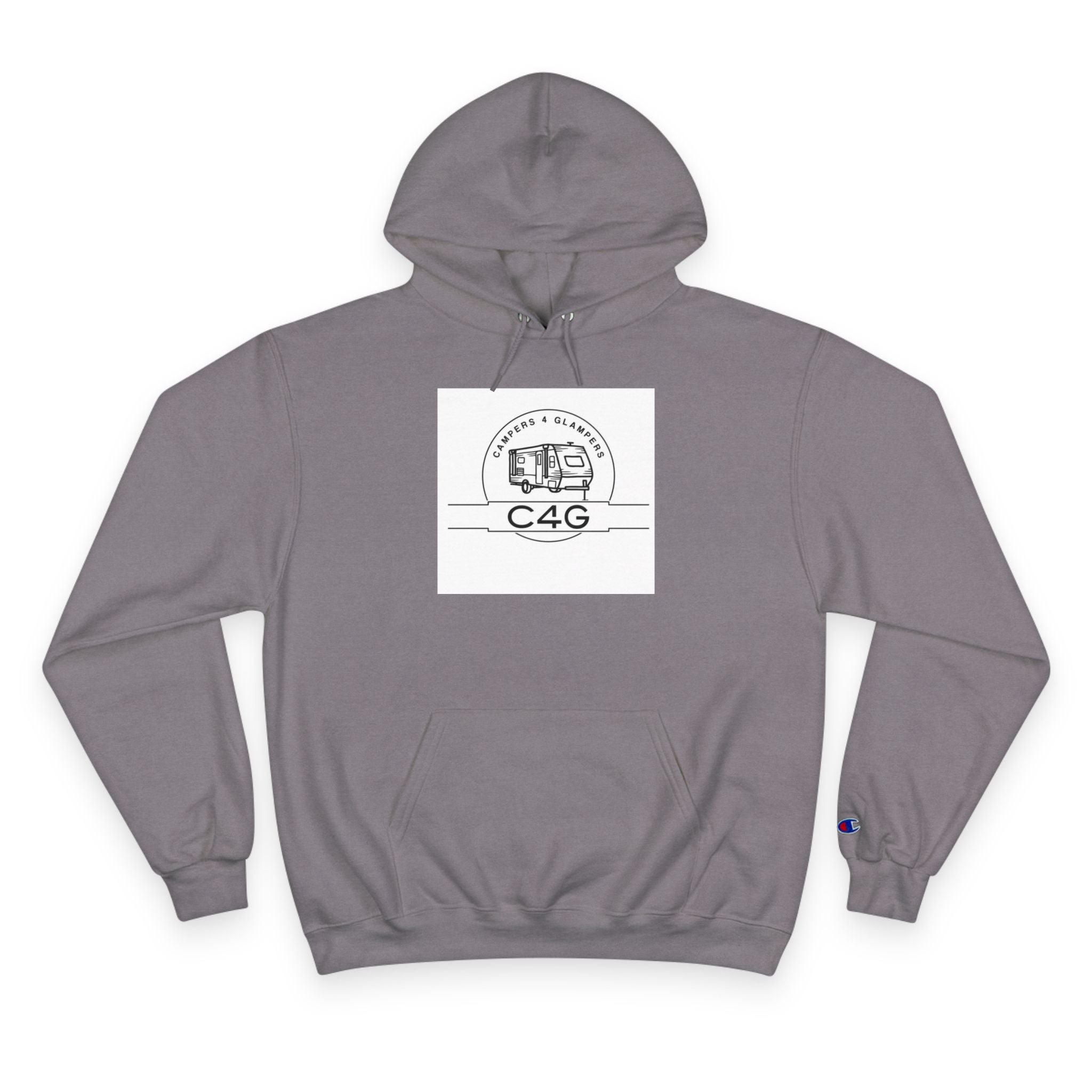 Very Social Camper Hoodie — Retro Camper Graphic Champion Hoodie