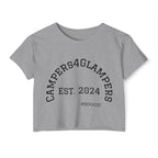 Festival Crop Top — "Campers4Glampers" Est. 2024 Crop Tee (C4G Caravan Graphic)