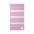 Embroidered Striped Beach Throw — Lightweight Turkish Towel with Personalized Patch