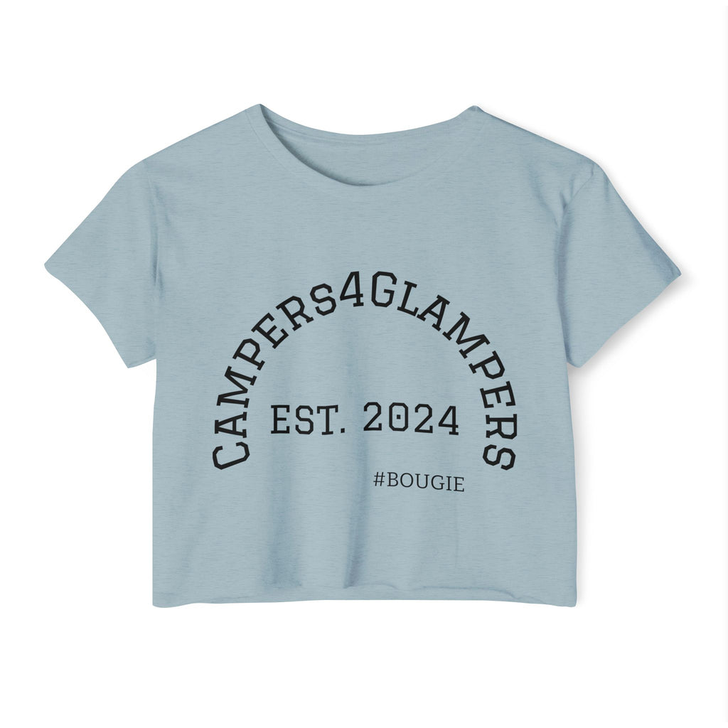 Festival Crop Top — "Campers4Glampers" Est. 2024 Crop Tee (C4G Caravan Graphic)