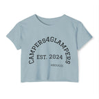 Festival Crop Top — "Campers4Glampers" Est. 2024 Crop Tee (C4G Caravan Graphic)