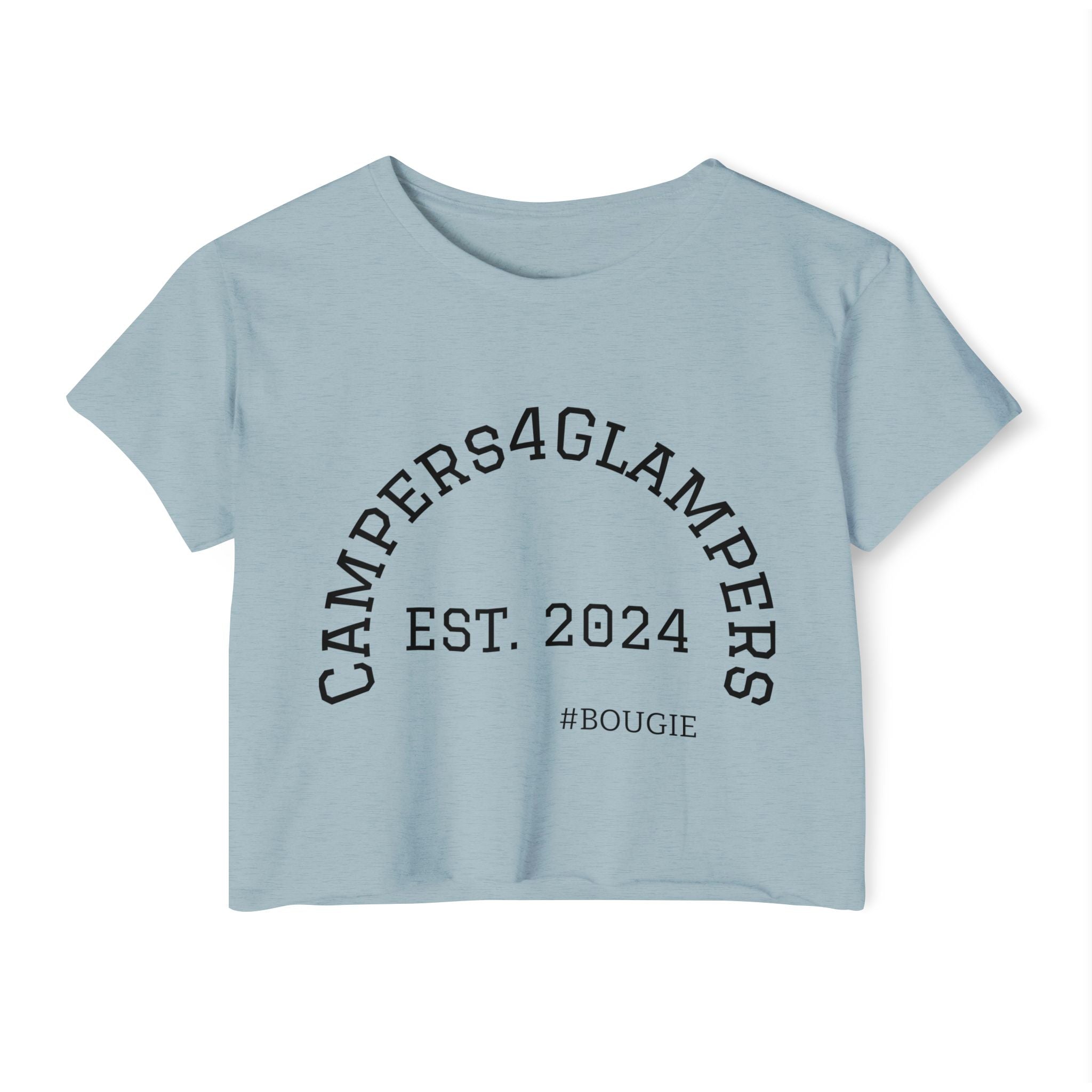 Festival Crop Top — "Campers4Glampers" Est. 2024 Crop Tee (C4G Caravan Graphic)