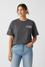 C4G Logo Garment-Dyed T-Shirt — Casual Streetwear Tee