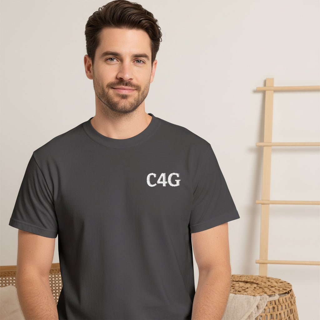 C4G Logo Garment-Dyed T-Shirt — Casual Streetwear Tee